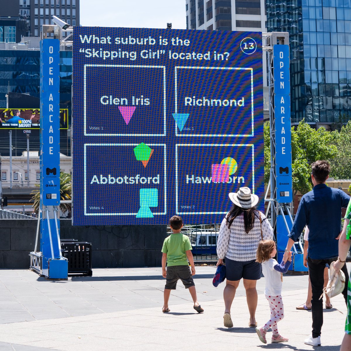 cityofmelbourne's tweet photo. Gaming for everyone 🕹🎮

We’re taking gaming outdoors this summer with the new Open Arcade at Southbank.

It's free, inclusive and non-contact.

More: https://t.co/AEv2oJnIM6 https://t.co/7zPXfRmj0d