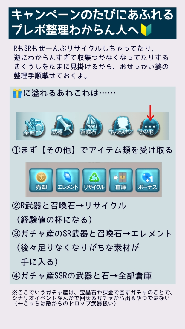 ユキシゲ グラブルのプレボ整理わからん人へ R武器でスキル上げる杯を作って Srはエレメント化が肝要 R召喚石は売却でもいいよ T Co Yvkieu51rp Twitter