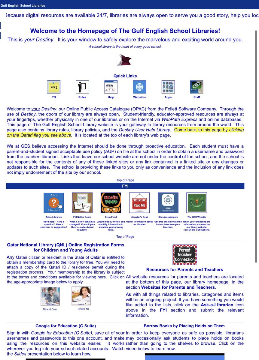 Gulf English School Library tweet media