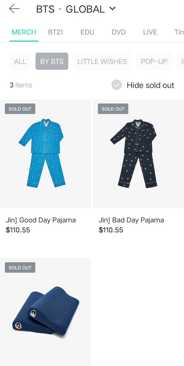 theJINPRlNT's tweet photo. Good and Bad Day Pajama and Pillow are now ALL SOLD OUT in Global Weverse Shop! 🔥 https://t.co/1tD4iqTXyt
