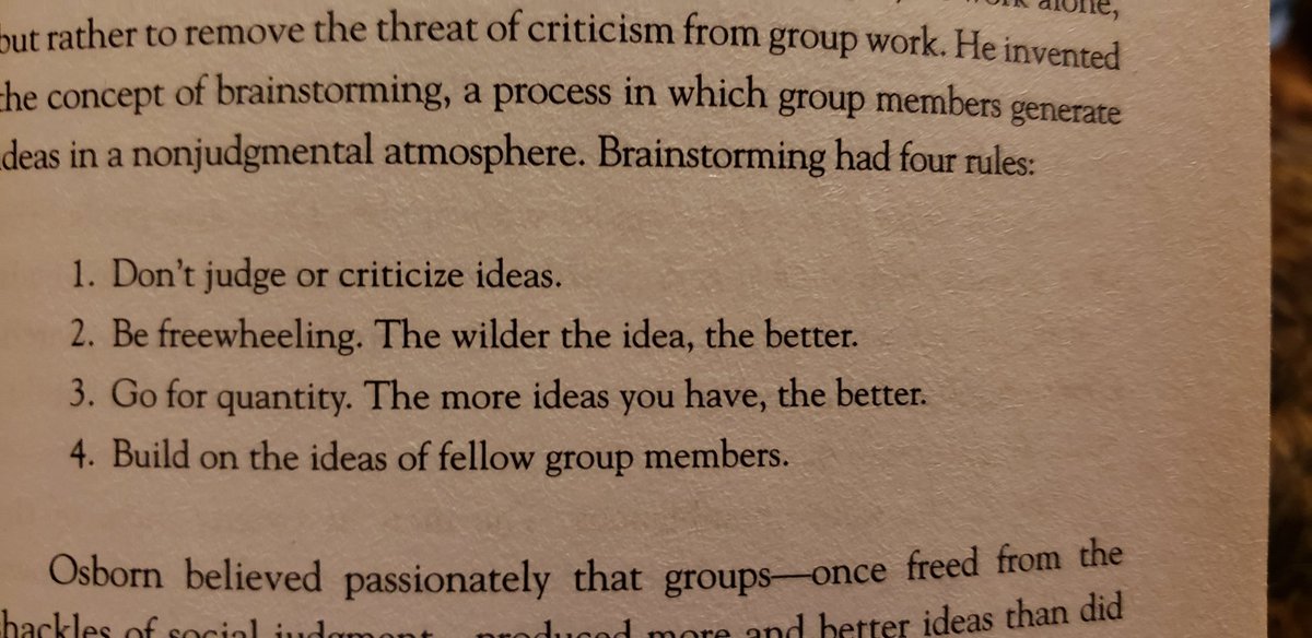 victoria_schell's tweet photo. These four rules for brainstorming by Alex Osborn are wonderful. 
*From "Quiet: The Power of Introverts in a World That Can't Stop Talking" by Susan Cain https://t.co/T7tMQN4Wvn
