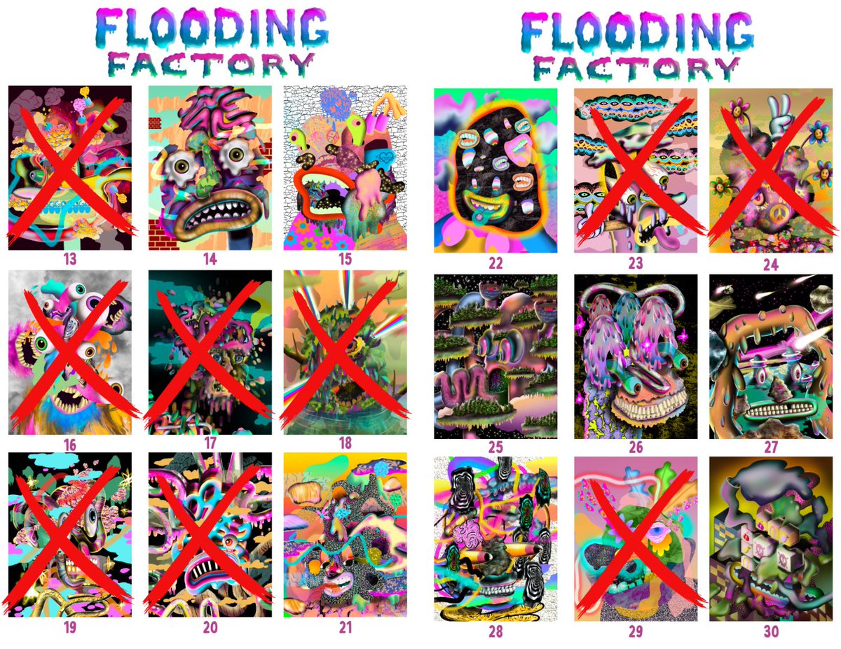 DanRose773's tweet photo. Tomorrow morning, bright and early (8 am CST) @FloodingFactory BLOBS Series II will be launched to the public! 0.045 eth per BLOB and 0.08 eth for the three special animated BLOBS. https://t.co/QOPhKKCzRb https://t.co/A6ItKsbBoI
