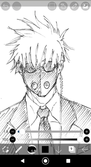 (フリート)
描き途中のハンター悟
圧がすごいぞこれ😂www 