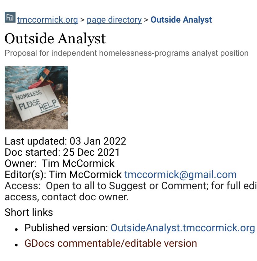 tmccormick's tweet image. proposing an &quot;#OutsideAnalyst&quot; for a homelessness policy program, &amp;amp; for any program or research—because inside &amp;amp; outside perspectives are needed: 
OutsideAnalyst.tmccormick.org
In application &amp;amp; reply to below job posting at @UCBerkeley @TernerHousing Center for Housing Innovation