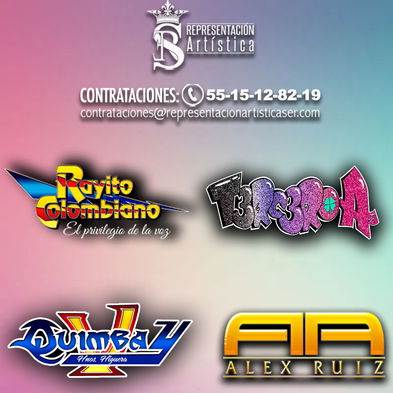 ser_represent's tweet photo. Nuestros artistas exclusivos ya están disponibles para tu evento, Rayito Colombiano, Grupo Tercero A, Grupo Quimbay y Alex Ruiz; llámanos y con gusto te daremos la mejor cotización.
Llámanos al teléfono: 55 1512 8219
https://t.co/2IJ1yOXT3g

Representación Artística SER https://t.co/uHzSEby0jw