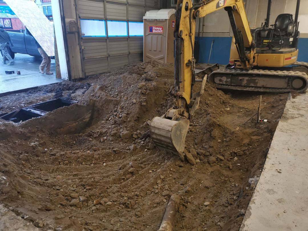 The first step in converting an old auto body shop into a brewery is getting rid of 80 years of auto related contaminants out of the ground. It's going to get uglier before it gets pretty.