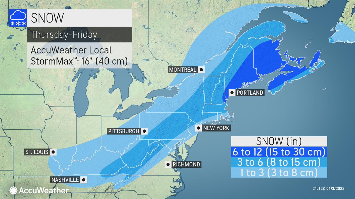 Forecast for Thurs-Fri is changing rapidly. The latest shows a 2-4" quick snowfall Thursday evening. <a href="/Ruocchio/">Eugene Ruocchio</a> @yvn_Pickering <a href="/Marknstate/">Mark Baney</a> <a href="/S_Gesch_Math/">Shelly Soltis</a> @ODonnell_Bob