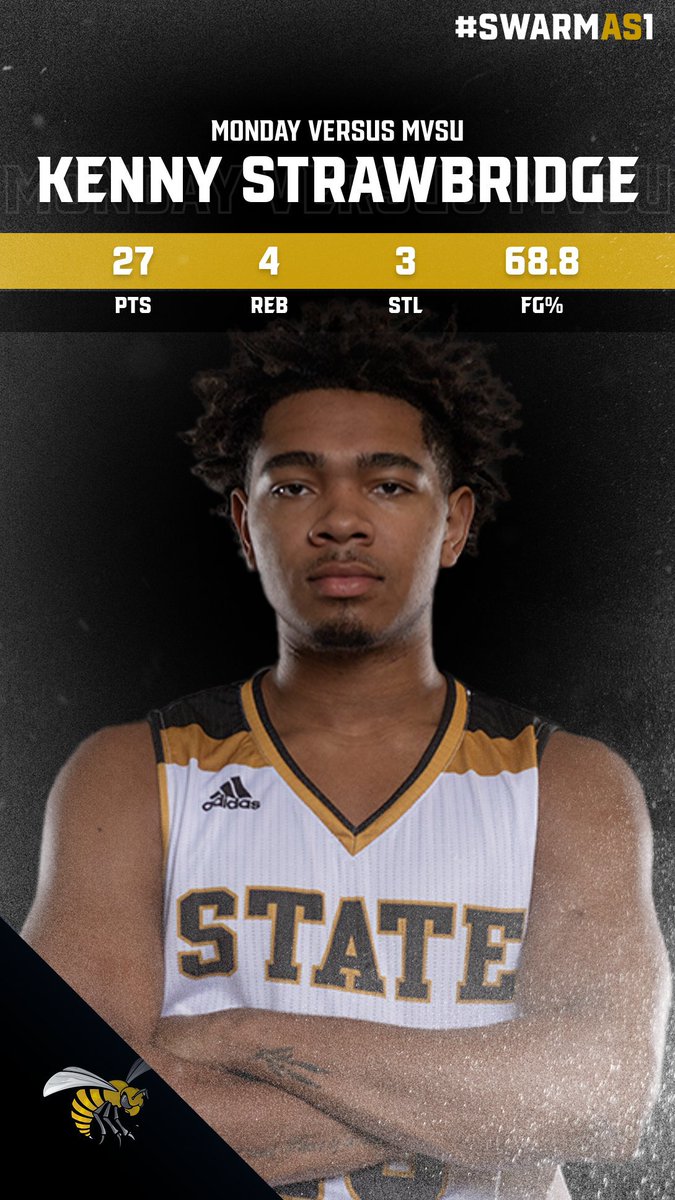 BamaStateMBB's tweet photo. Career night for Kenny Strawbridge against MVSU

#SWARMAS1 x #Team88 https://t.co/zaabyGFg9l
