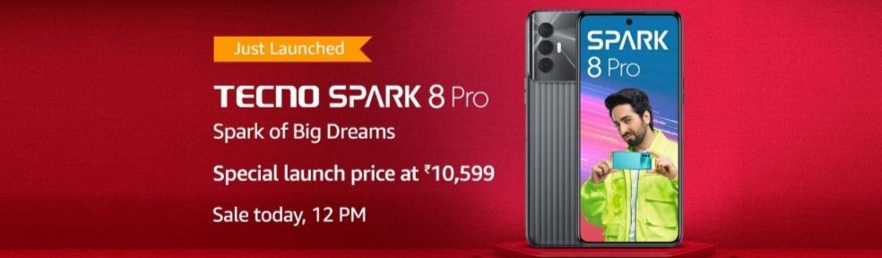 ZubeenKalita18's tweet photo. TECNO Spark 8 Pro With 48MP Camera, 5,000mAh Battery Goes For Sale Today On @amazonIN at 12 Noon. 
#TECNO #TECNOSpark8Pro #Spark8Pro
@TecnoMobileInd https://t.co/hImLssqK8S