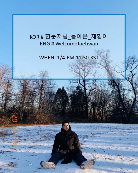 DANHANAVIXX's tweet photo. 🌟HASHTAG ATTACK NOTICE🌟 

When - 1/4(화) PM 11:30 KST

KOR - # 흰눈처럼_돌아온_재환이
ENG - # WelcomeJaehwan

해시총공에 대한 내용을 꼭 숙지해주시고 많은 참여로 켄의 전역을 축하해주세요!🙏🙏☺️☺️
#VIXX #빅스 #KEN #켄 #이재환 #전역_축하해 https://t.co/hgSBKGW68L