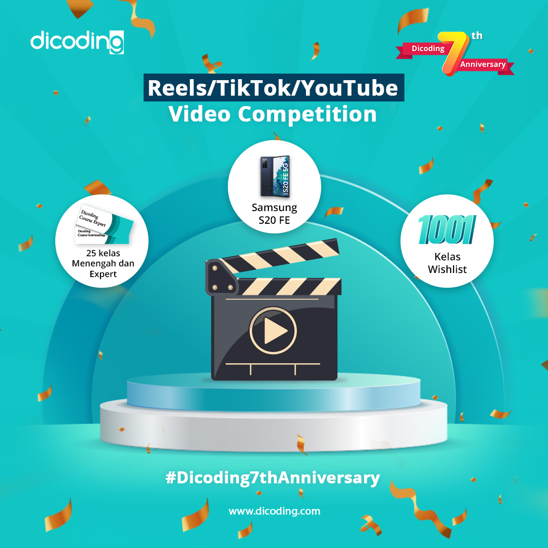 dicoding's tweet image. Challenge 2🎥

Punya keseharian yang menarik dan ingin dituangkan dalam bentuk konten video? Yuk ikuti challenge ini!

Ada hadiah Samsung Galaxy S20 FE untuk satu orang beruntung lho!😱

Cek detail selengkapnya di dicoding.id/dicoding7tahun

#Dicoding #Dicoding7thAnniversary