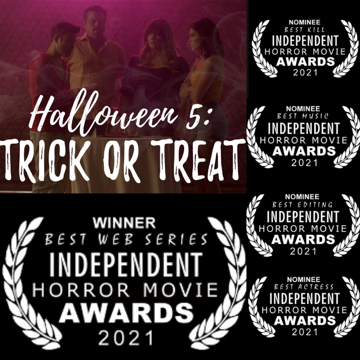 QueenMalvolia's tweet photo. Absolutely ecstatic to announce we won #bestweberies at the #independenthorrormovieawards along with 4 nominations (#BestActress - @jennifer_nangle #BestKill #BestMusic and #BestEditing)! Thank you so much! 🎃 Congrats Cast, Crew, and Producers!
#filmfestival #womeninhorror https://t.co/TmcybxuDiy