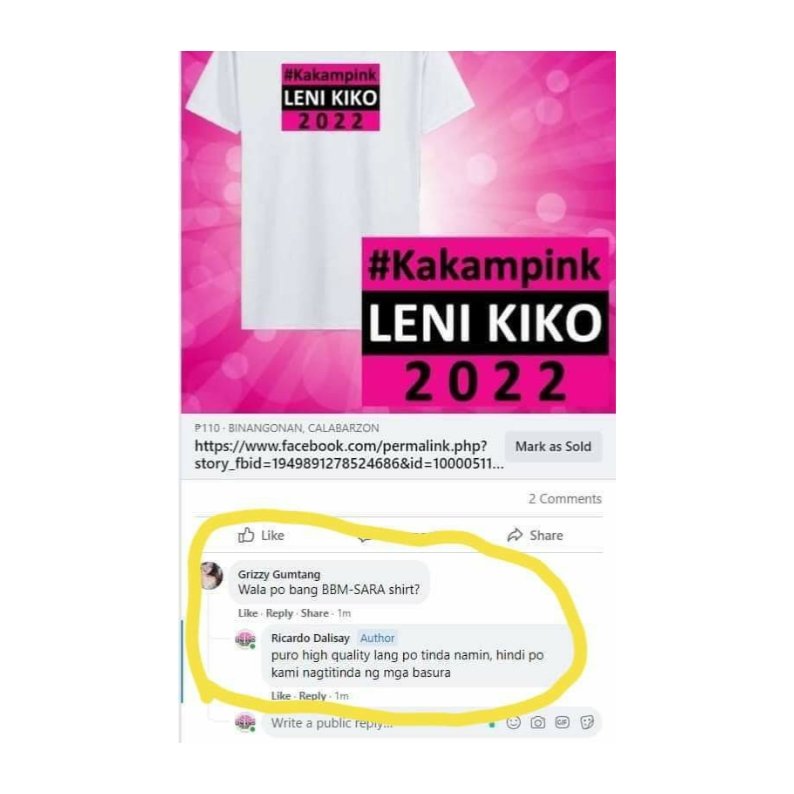 AlwaysForBBM's tweet photo. "Puro high quality lang po tinda namin, hindi po kami nagtitinda ng mga basura" so you call that high quality? Font palang basura na. Leni kiko itself basura na. YUCKS. https://t.co/11AFDVbfRx