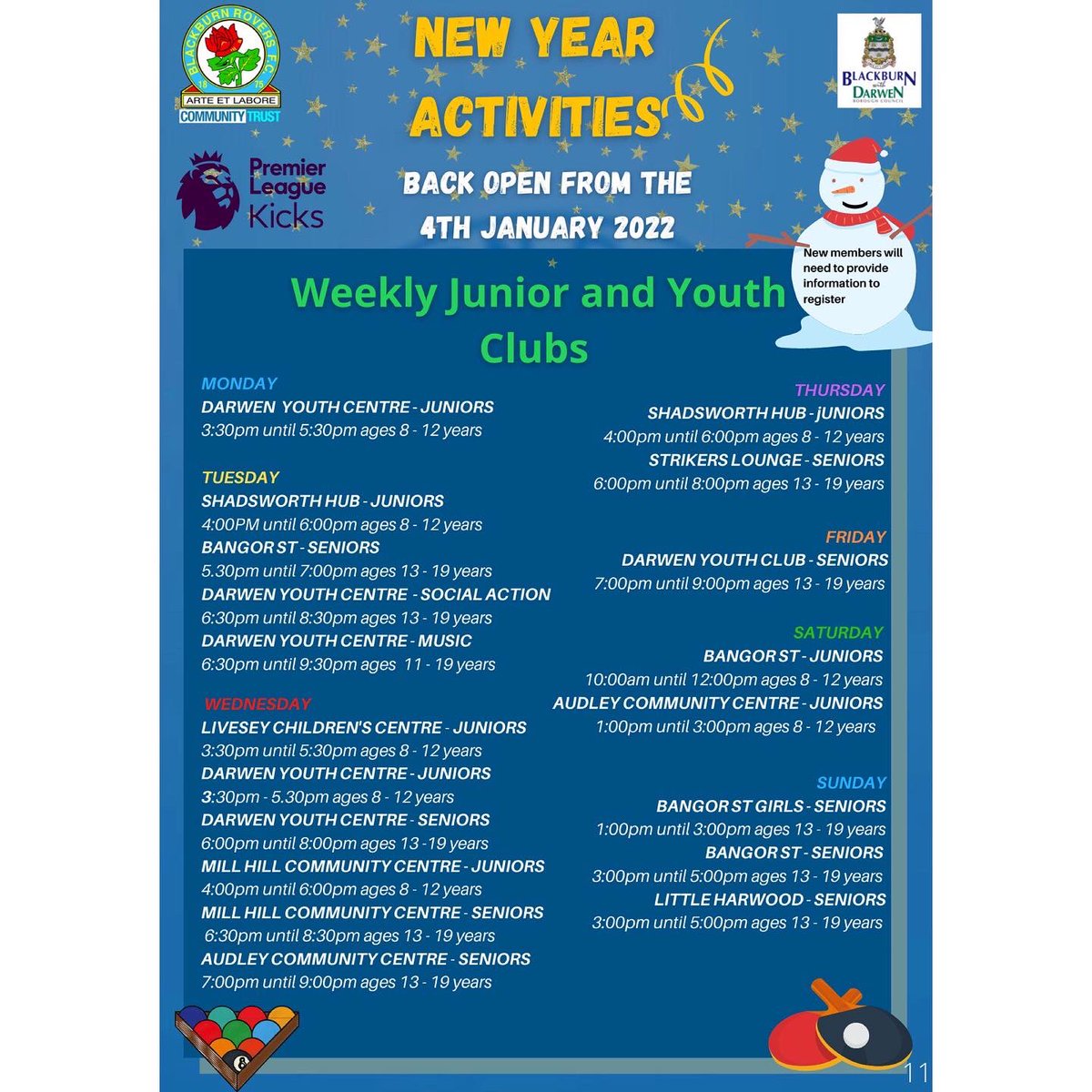 BrfcOffer's tweet photo. HAPPY NEW YEAR 2️⃣0️⃣2️⃣2️⃣ 

Hope everybody had a good break! Our Junior Club, Youth Clubs and Kicks sessions are back in full swing from today! 

Check out what activities we have near you! 👀 any questions dm this page. https://t.co/y0tOuY5wq1