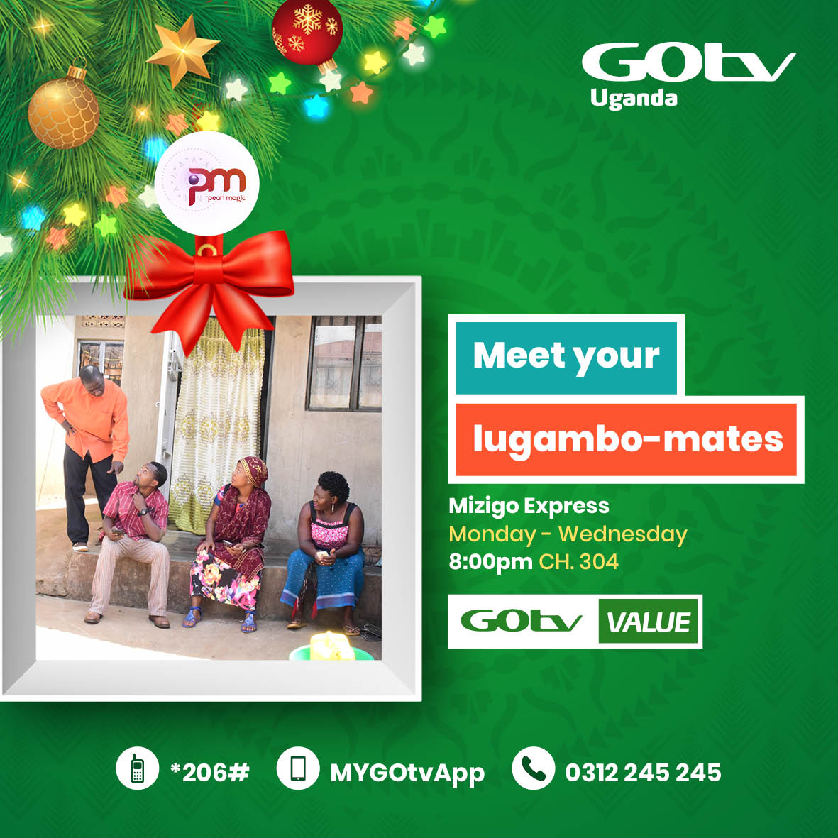 GOtvUganda's tweet photo. It’s the Ugandan school for scandal. Don’t miss Mizigo Express every Monday - Wednesday at 8:00 pm on Pearl Magic CH. 304 to capture the pure comedic side of gossip societies. #SUPAFestive https://t.co/zfeHuXo1Ho