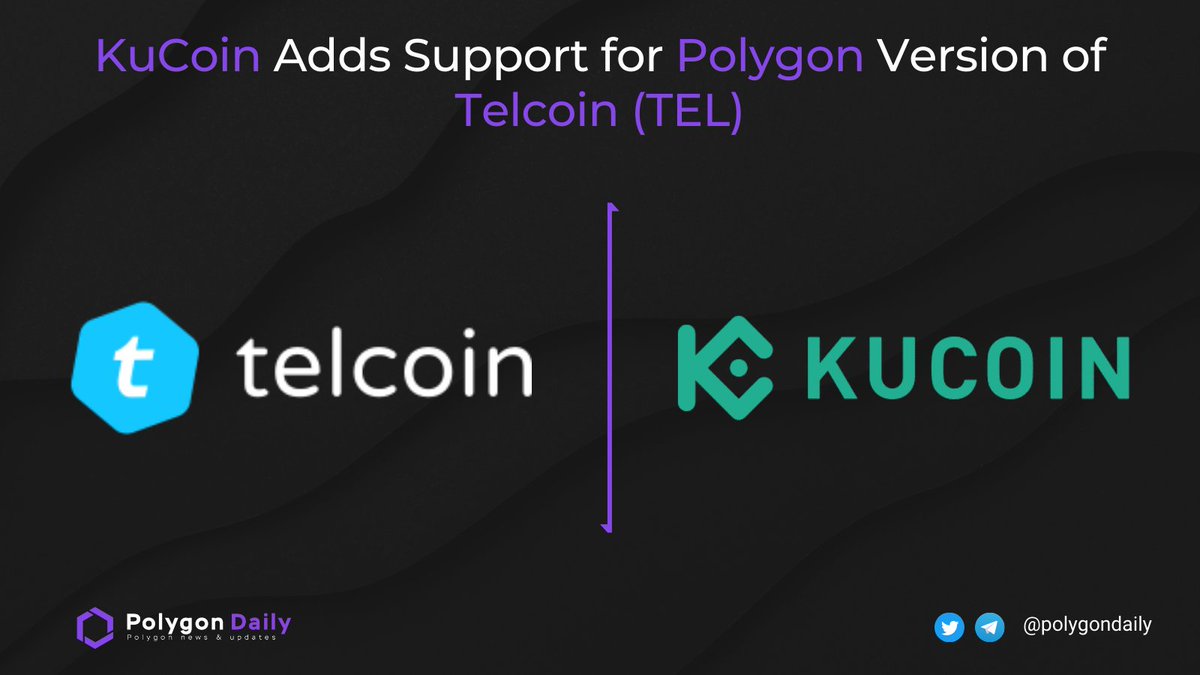 NFTevening's tweet photo. The @telcoin_team community is having a party rn 😉

Today @kucoincom confirmed to support deposit &amp; withdrawal services for $TEL via @0xPolygon, which saves a huge amount of fees and time for users.

👉https://t.co/D2n0cxXbd6

Wen v3.1? 👀

#polygon $MATIC #Telcoin #telfam https://t.co/twp5WkB4dU
