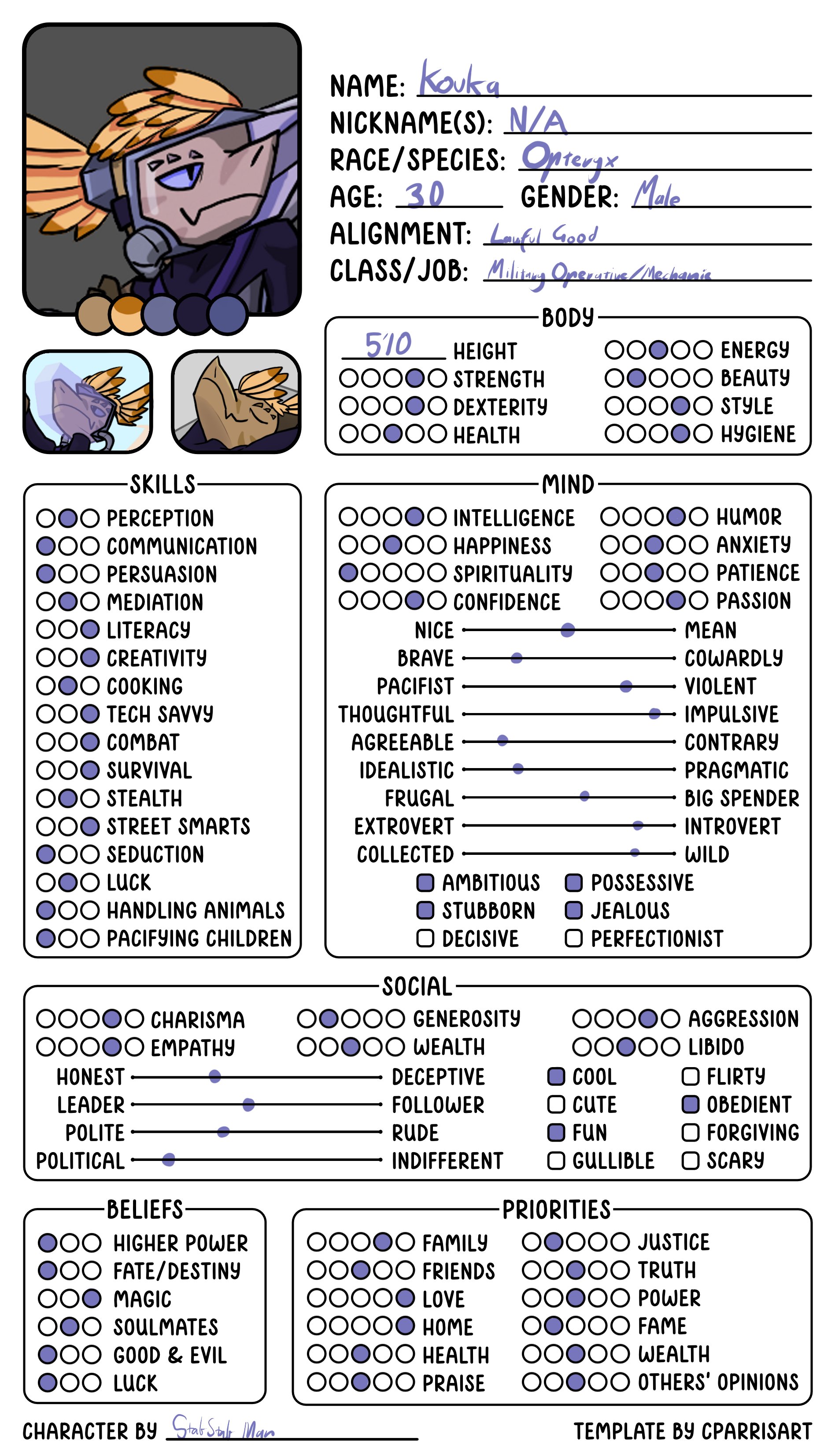 Hyun on Twitter "Made a D&D character sheet for my duelist One for fun