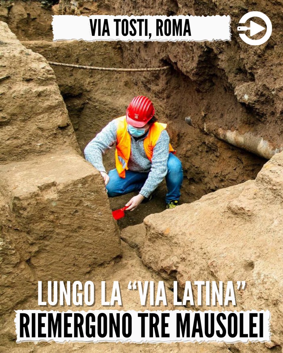 Archeo_Me's tweet photo. 👉🏻 In via #Tosti a #Roma sono stati ritrovati tre #mausolei in un cantiere per la sostituzione della rete idrica nel quartiere #AppioLatino.
Gli edifici sepolcrali sono appartenenti al medesimo complesso databile fra il I secolo a.C. e il I d.C.

----------
#ArcheoMe🏺🗿🏛 https://t.co/9cq2D3dRow