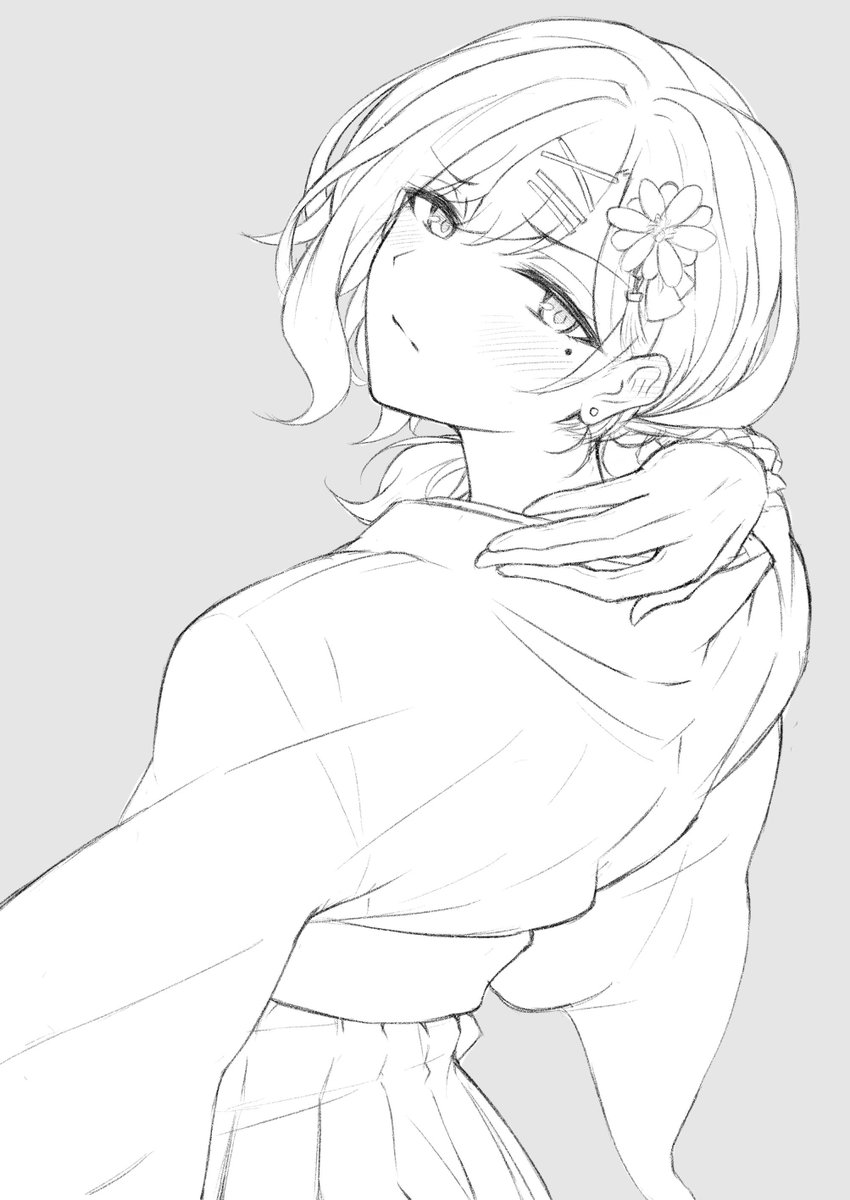 描き初め袴樋口ラフです 