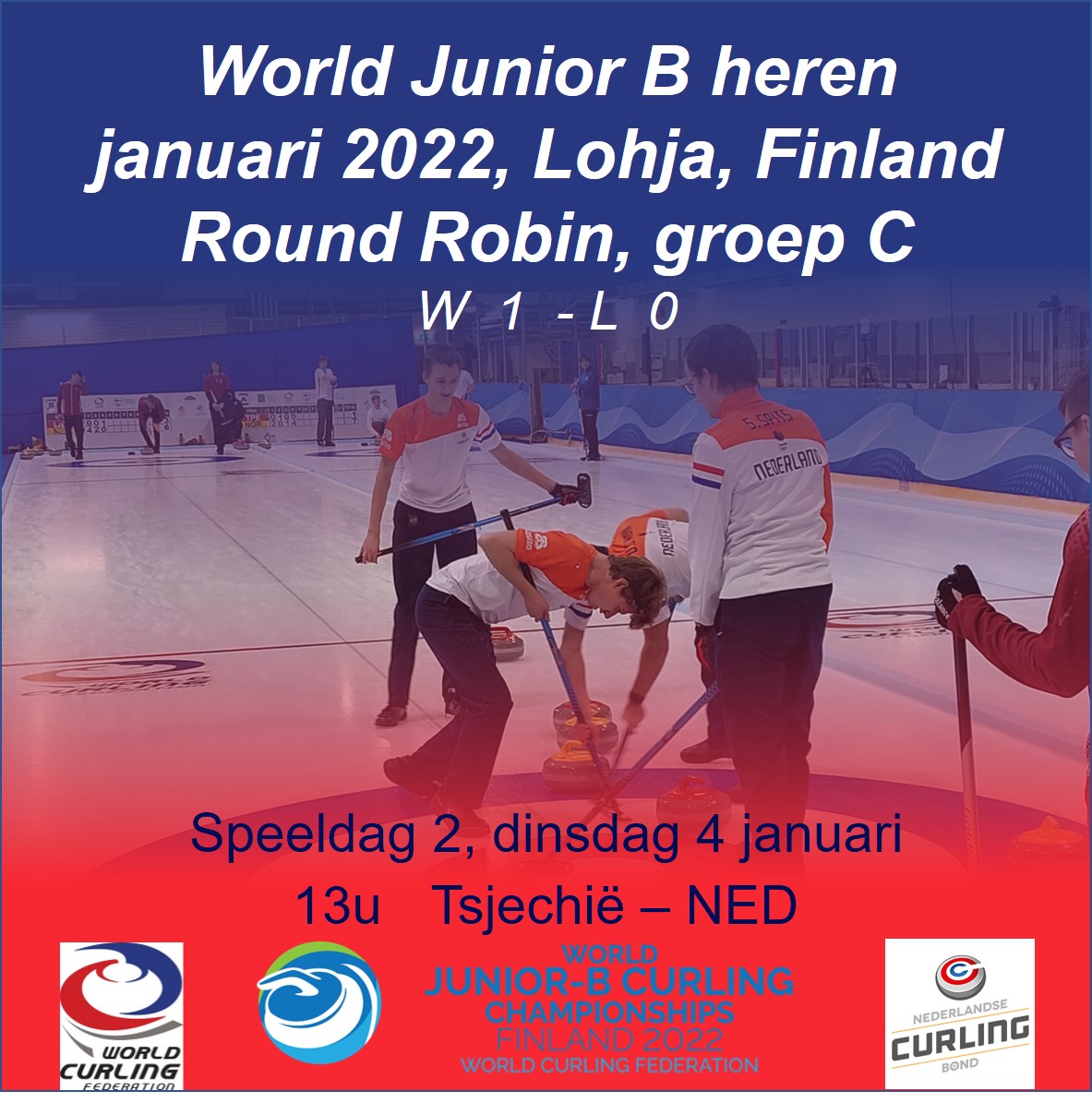 Curlingbond's tweet image. De Nederlandse junioren heren hebben hun eerste wedstrijd met 9-4 gewonnen van Letland.
Gefeliciteerd met dit mooie begin!
Om 13 u Nederlandse tijd spelen ze tegen Tsjechië.
🎉🏅🇳🇱❄
#curling #curlen #WJBCC2022 #junioren #Lohja #Finland #roadto2026
📷NCB talententeam