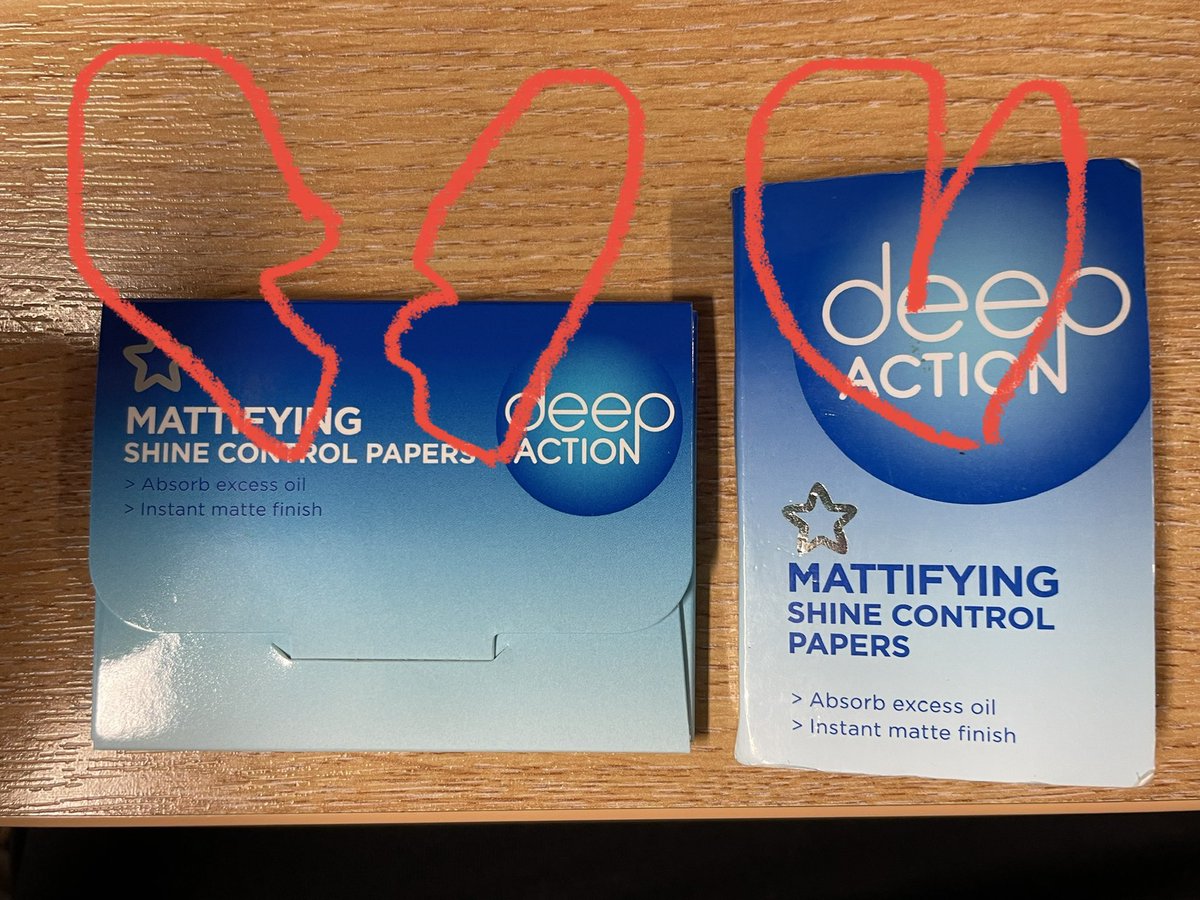 paynel2's tweet photo. @superdrug who oh why did you have to change your #shinecontrolpapers :( the new ones just don’t work the same! Pleaseeeeee go back to the old ones! #begging #nomatteface https://t.co/GcFYjll6xt
