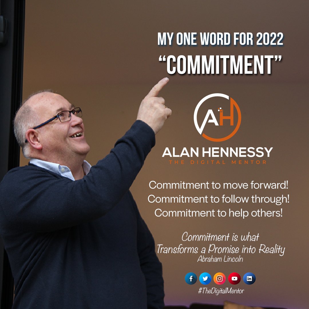 Let's make 2022 a year that everyone helps each other and we can support each other even more.
What is your one word for this year?
Mine is "Commitment"
Commitment to move forward,
Commitment to follow through and Commitment to help others.
#TheDigitalMentor #BeSocial