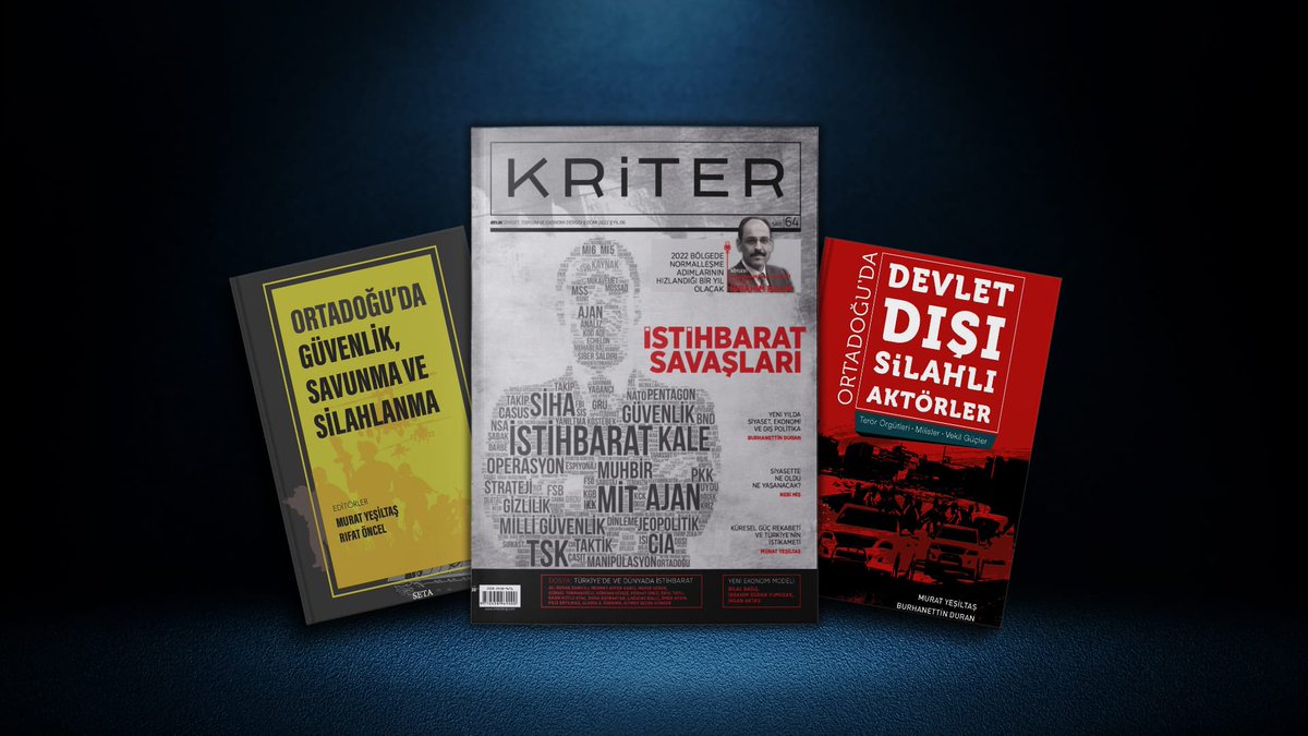 KriterDergi's tweet photo. 🎁Hediye Zamanı🎁

5 kişiye;
- Kriter 64. sayısı
- Ortadoğu'da Güvenlik, Savunma ve Silahlanma
- Ortadoğu'da Devlet Dışı Silahlı Aktörler 
kitapları hediye!

📌Katılım Şartı
@KriterDergi takip ve gönderiyi retweet etmek

Son gün 9 Ocak Pazar
@setavakfi @SetaKitap https://t.co/4kEb8c4IeT