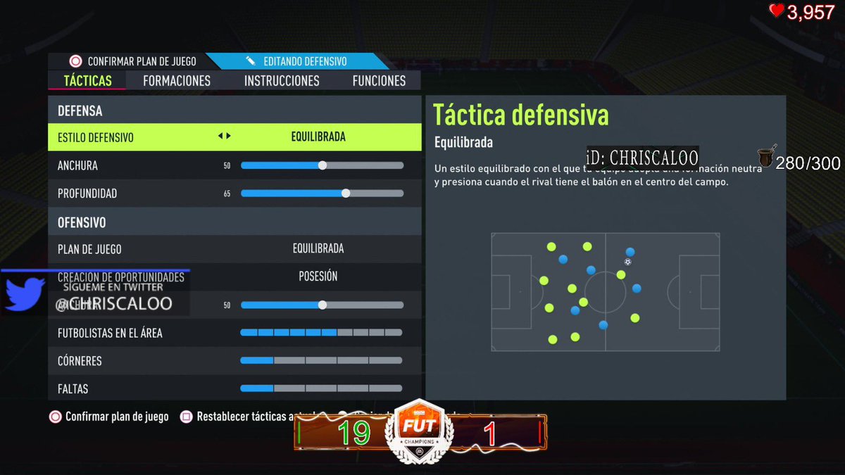 ⭐️TÁCTICAS OFENSIVAS⚠️

PLAN DE JUEGO:  EQUILIBRADA
CREACIÓN DE OPORTUNIDADES: POSESION
ANCHURA: 50 
FUTBOLISTAS EN EL ÁREA: 6

💡Táctica para atacar MUCHO ya que tendremos muchas opciones y rápidamente estaremos en el campo rival 🚀