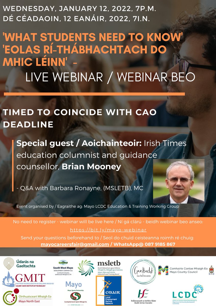 thecontel's tweet image. Live webinar will help students as CAO deadline looms

con-telegraph.ie/2022/01/03/liv…