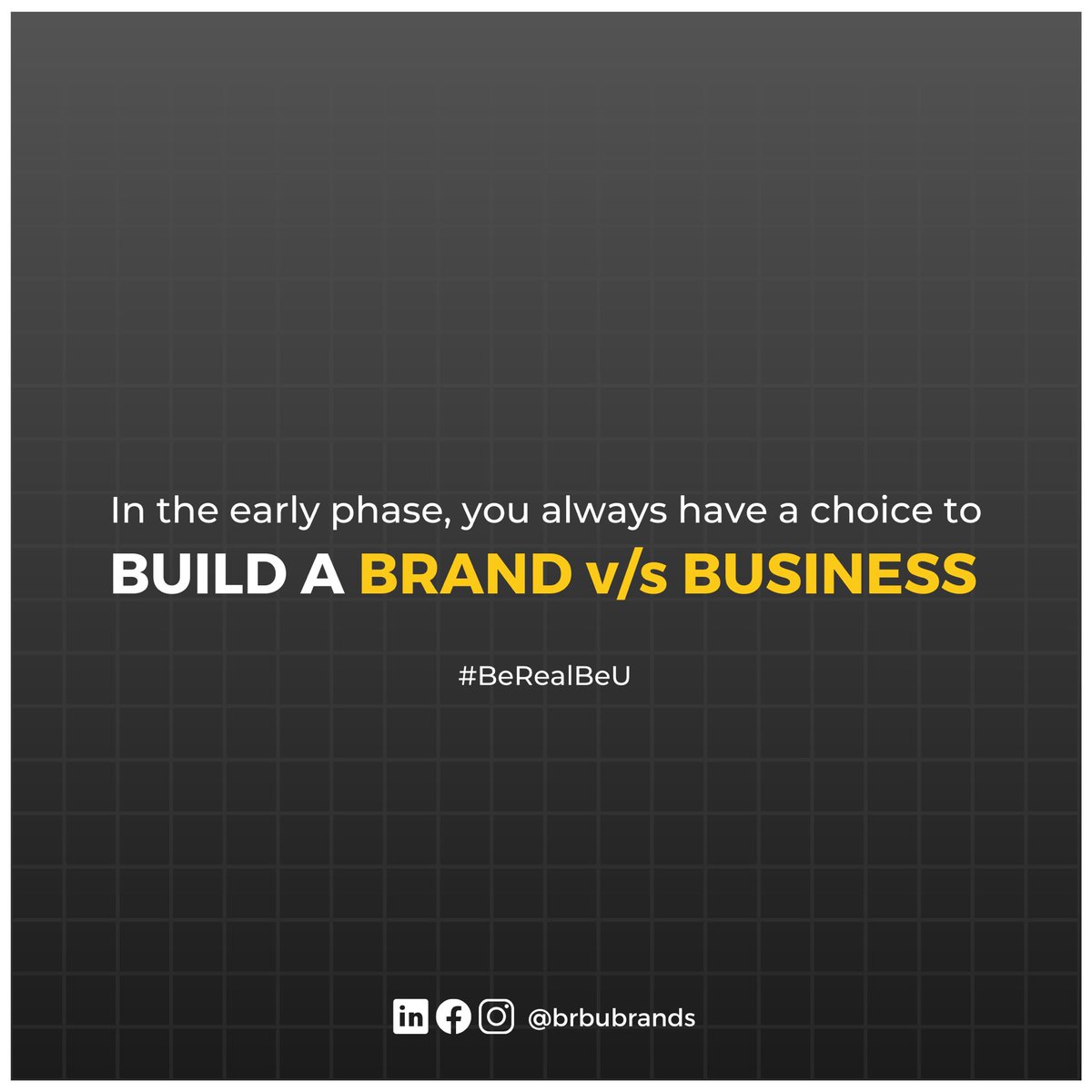 brbubrands's tweet photo. It is absolutely important for the startups in India to really know what do they want to build first. A brand or a business. 

Both have their own benefits. Both have their own game.

#BRBUBRands #BeRealBeU #StartupIndia #StartupCommunity #StartupBusiness https://t.co/B6PYTdZ5I3
