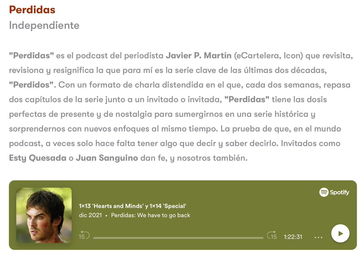 Perdidas, el podcast tweet media