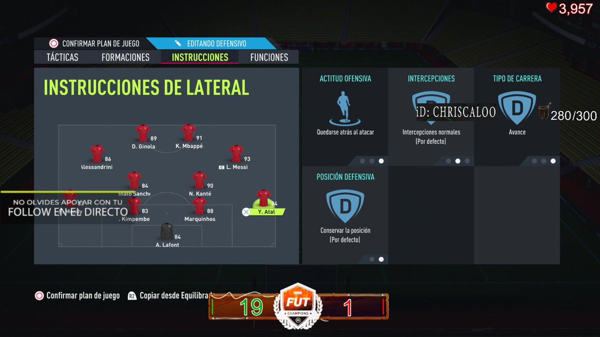 ♻️INSTRUCCIONES LATERALES♻️

QUEDARSE ATRÁS 

AVANCE

‼️Siempre apoyando en ataque y si suben.. lo haremos nosotros utilizando el L1 ⚠️

Jugadores con buen pase para filtrar pases al mc o delantero ⚠️