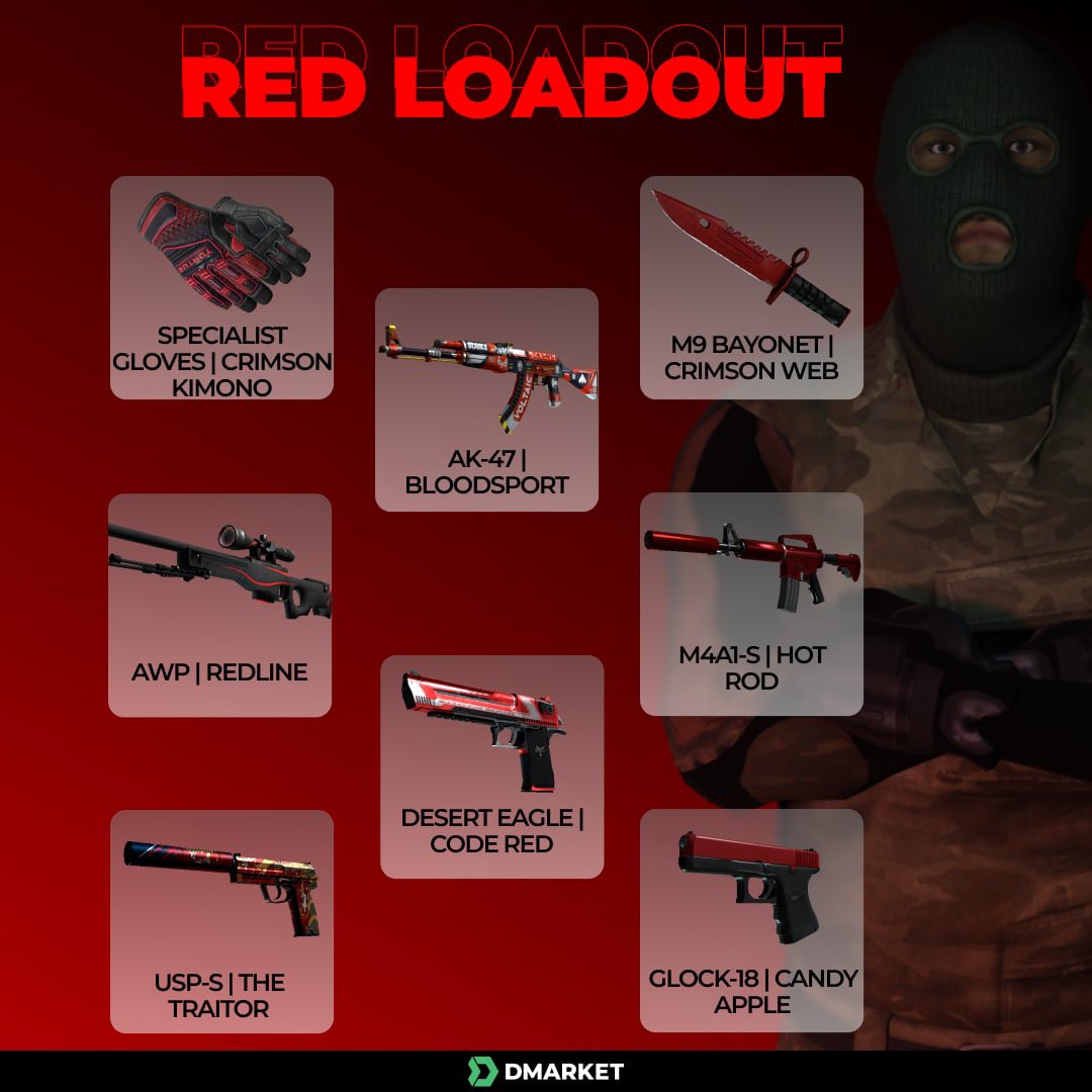 DMarket on Twitter: "Let's continue CS:GO load-outs. As we promised red this time❤️😍 Comment on what would you like to see next👇🏻 #csgo #csgoskins #csgoskin #topskins https://t.co/yOLldtTsuo" /