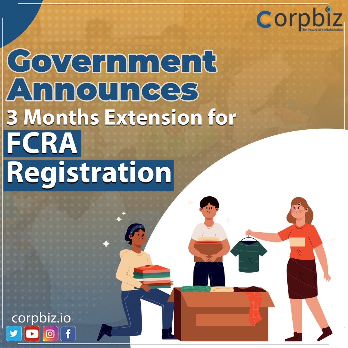 corpbizhq's tweet image. #latestnotification 

Gov of India has announced that there will be an extension on #ForeignContributionRegulation Act (#FCRA) registration for #NGOs. The date has been extended till March 31, 2022, for #institutions that had to apply it by December 2021 bit.ly/3zqHWVX