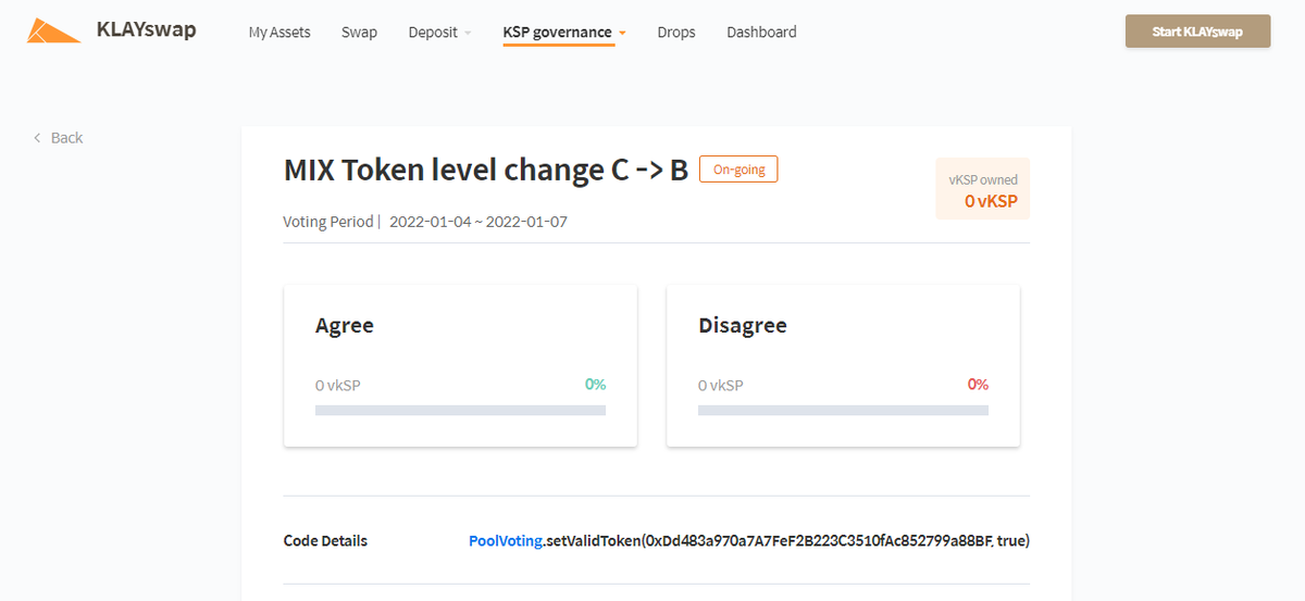 KLAYswap's tweet photo. The First Drops and the first governance participated project! 🤩 $MIX @dogesoundclub

Give them your $vKSP voting power!💪

Start at Jan 6, 6:20 PM (KST) 
End at Jan 9, 6:20 PM (KST)

#KLAYswapGovernance #DAO #DeFi https://t.co/ocQiAv0X2X