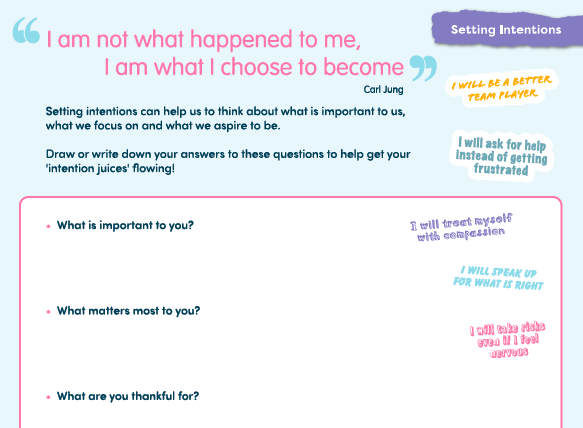 DoBeLou's tweet photo. January's FREE #dobemindful activity
Setting intentions can help to connect our actions to our values and aspirations & help us to remember what is most important, even during stressful and uncertain times. DM for free Planner and primary/secondary resources https://t.co/Qtez9ixzTl