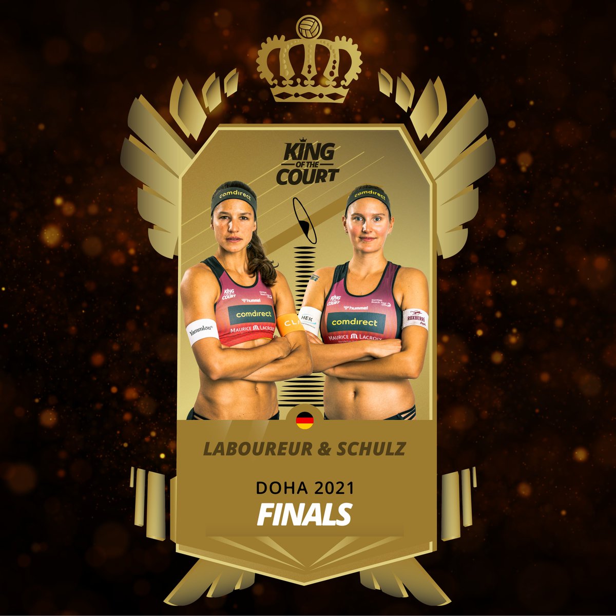 DVV_Volleyball's tweet photo. Die Finals stehen an! Wer wird King &amp; Queen der Serie? Drei 🇩🇪 Teams spielen ab morgen in Doha um die Krone!  👑🏐 
Alle Infos: https://t.co/36A9QpcMvF #kingofthecourt #beachvolleyball @KOTCbeach https://t.co/lBCRf9IjpF