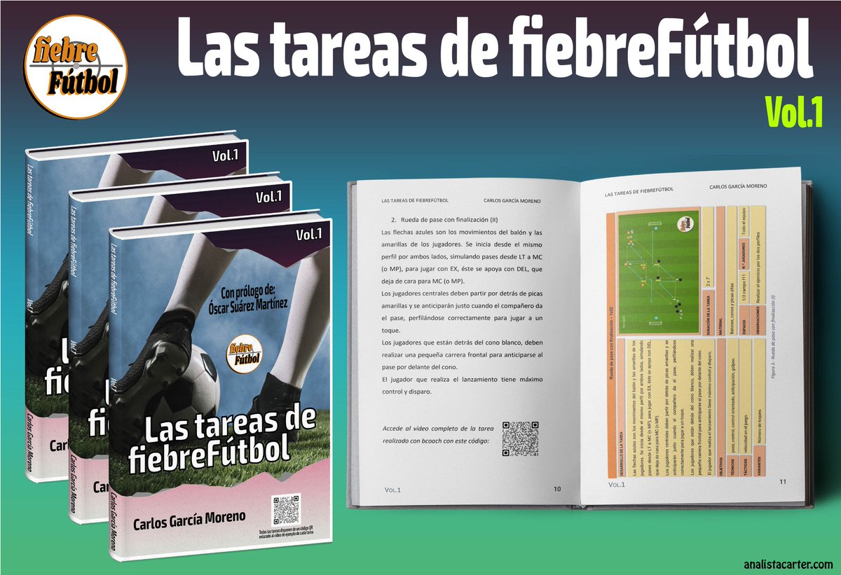 __Carter_'s tweet photo. Ya a la venta "Las tareas de fiebreFútbol"

Las tareas realizadas con @bcoachapp y publicadas en @fiebrefutboles en 2 volúmenes.

Agradecer a @oscarmistral por realizar el prólogo de esta obra.

Consigue los libros aqui:
Vol1. https://t.co/8YxH0klQct
Vol2.
https://t.co/mkB4wMMwHs https://t.co/MQE4vB546k