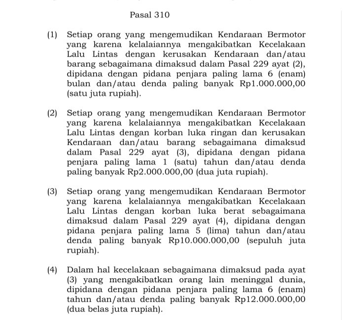 mfatahilahakbar's tweet photo. @KompasTV Pertanyaannya. Kenapa dakwaannya Pasal 310 yg mens rea nya "kelalaian" ? Sanksi maksimal 5 th

Mabuk n begadang, teruz nyetir. Harusnya masuk sengaja sbg kemungkinan / dolus eventualis Ditambah konsep actio libera in causa. 
Harusnya kena Pasal 311 kesengajaan sanski maks 10 th https://t.co/shfKJJOKUo