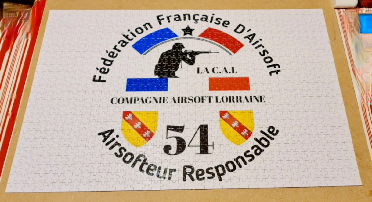 FFAirsoft's tweet photo. Un puzzle avec le logo de l'un de nos clubs affiliés, la Compagnie Airsoft Lorraine 🧩
Bravo à eux pour le travail autour de ce projet !
#airsoft #airsoftfrance #FFAirsoft https://t.co/M6bcpxPTqA