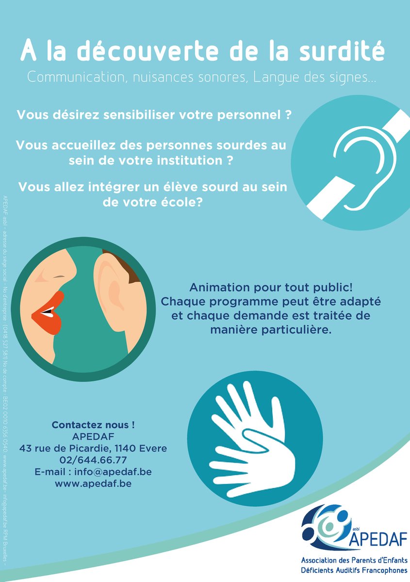 L'APEDAF vous souhaite une bonne rentrée !
Nous sommes disponibles pour toutes vos questions à info@apedaf.be
Pour tout ce qui concerne les outils de campagne ou les demandes de sensibilisation,  education.permanente@apedaf.be
Pour le service social, service.social@apedaf.be.