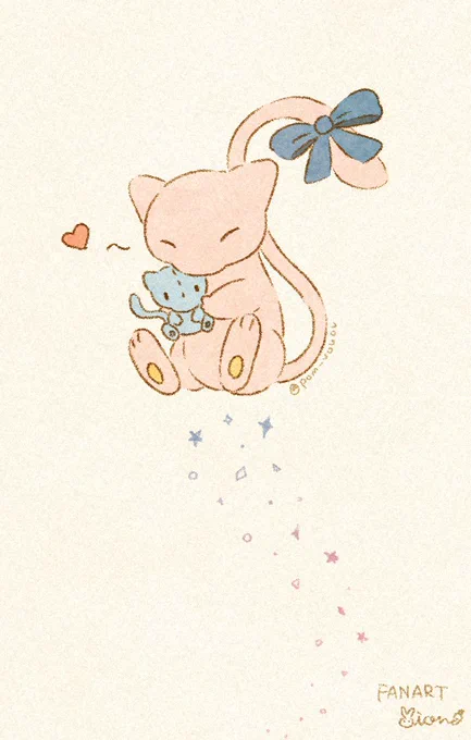 ミュウとお気に入りのぬいぐるみ🧸✨
Mew and its favourite plushy :)
#ゆるふわポケモン 