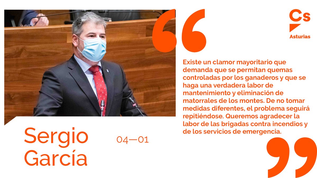 Cs_Asturias's tweet photo. 🔥 Lamentablemente se comprueba que, año tras año, los incendios en Asturias castigan la región.

📢 Desde Cs venimos reiterando durante toda la legislatura que deben ponerse en marcha otros planes que minimicen el riesgo. 

🍊 @SergioGarciaCs https://t.co/zRXLJ86Uwz