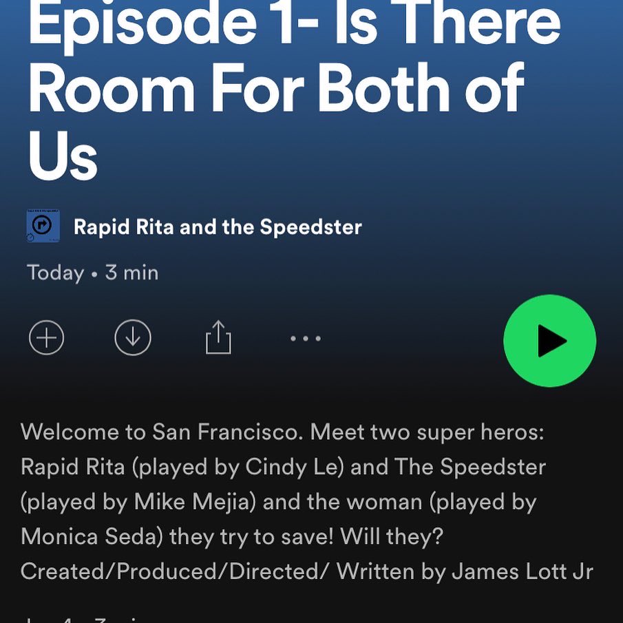 JamesLottJr1's tweet photo. Tuesdays for the next 4weeks! Follow these two superheroes who don’t quite got it together ! It’s an inaction comedy! https://t.co/kh8GTiPBzG Starring #cindyle @mejia_crew @fuego_007 and @happygojackie #superheroes #rapidrita #thespeedster #audio #audiocomedy #newrelease https://t.co/tfu7fVgpuJ
