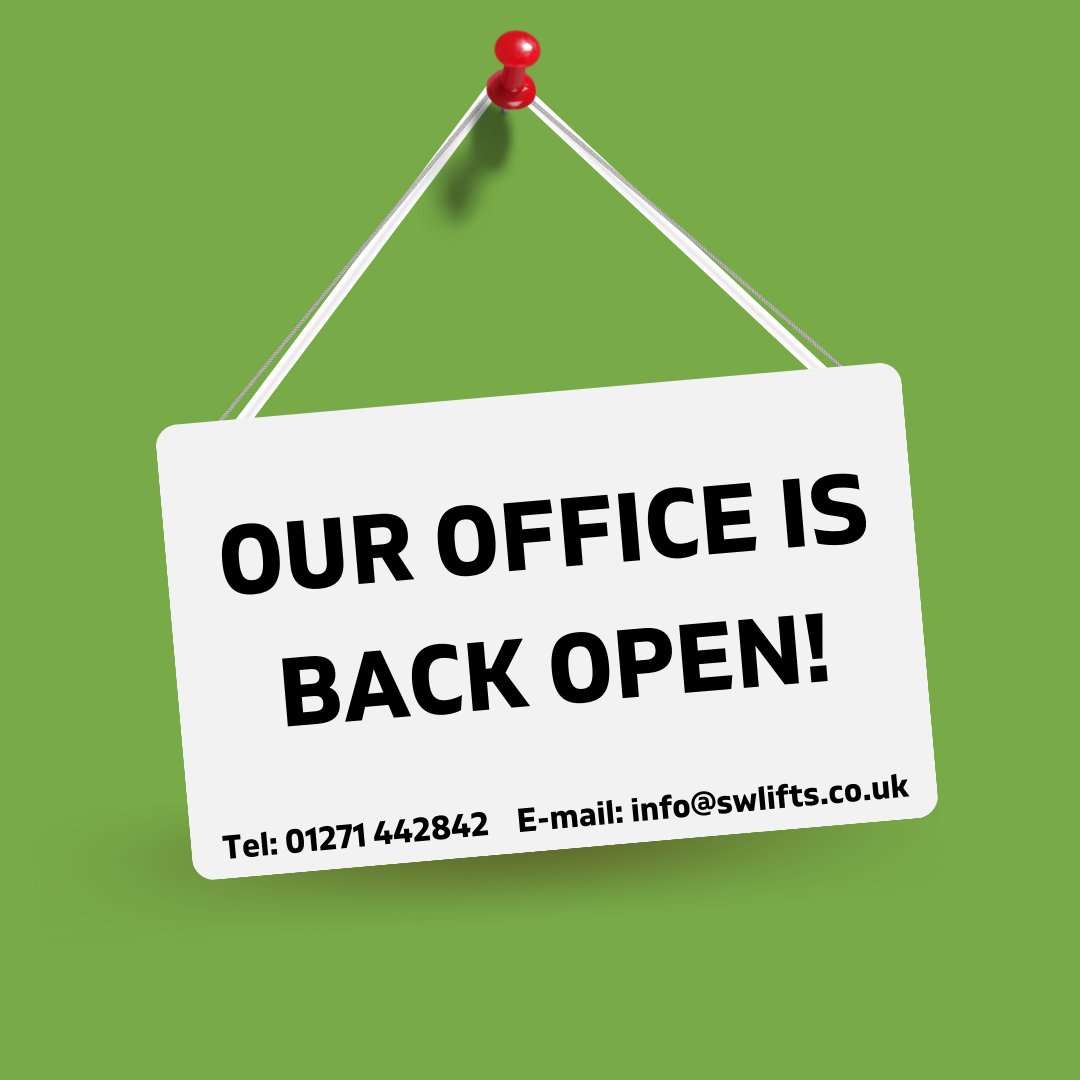 swlifts's tweet photo. Our office is back open and ready to assist throughout 2022!
Wishing our clients, suppliers, staff and followers a Happy New Year! https://t.co/T2qh3tGV6E