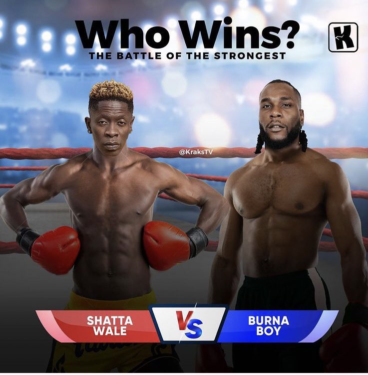 Opresii's tweet photo. Today be today …Shatta Wale vs Burna Boy 🔥🔥 Who is your money on? https://t.co/dAvPcAAQvP