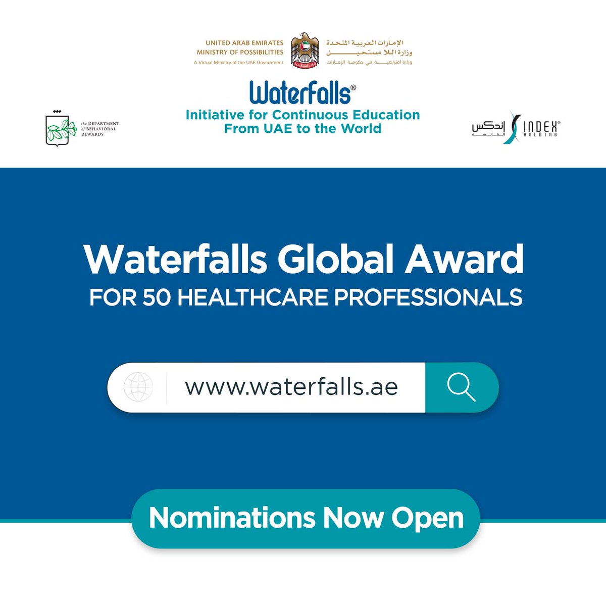 waterfallsglbl's tweet photo. We are pleased to announce the “Waterfalls Global Award” to honor 50 Healthcare Professionals around the world.

Submit your nominations here: https://t.co/gOUT3uDvjK or visit our website https://t.co/k3EdMUenTG (Closing date: February 10th, 2022) https://t.co/sEfCrdh9TV