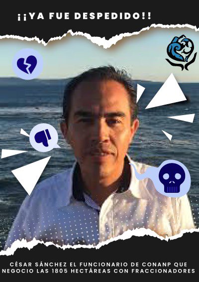 julioastillero's tweet photo. ¿Despedirlo es suficiente? Reportan despido d César Sánchez Ibarra, el director de @CONANP_mx - @SEMARNAT_mx q por “error” autorizó 4 de junio excluir de protección 1805 hectáreas codiciadas x inmobiliarios. Fue “acto violatorio de la ley”. No habrá acción legal, @Mary_Luisa_AG ? https://t.co/Z3QBBdY9PP