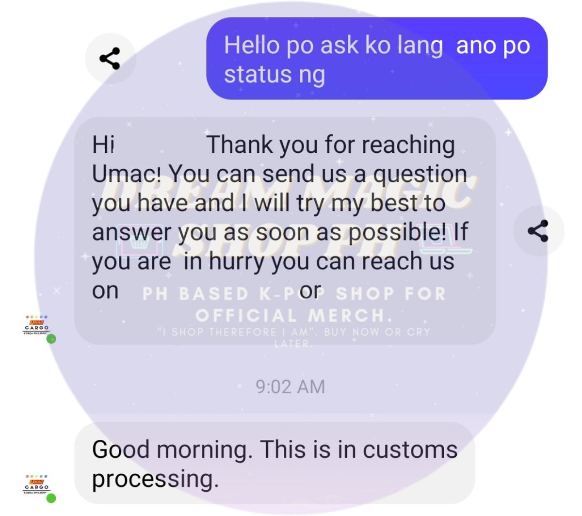DreamMagicShop's tweet photo. #DreamMagicShopUpdate
Box 5 update
Status:
Box is already in Custom processing. https://t.co/3yOUoj6Lpk