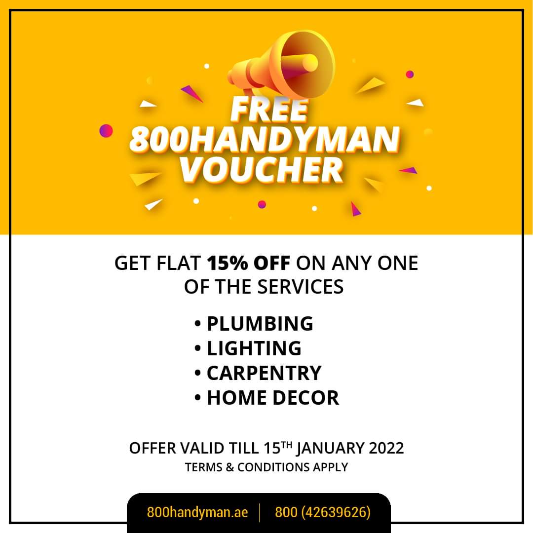 800Handyman's tweet photo. 800Handyman New Year Offer
Get flat 15% off on any one of the services:
* Plumbing
* Lighting
* Carpentry
* Home Decor
To participate:
Follow 800Handyman on Instagram
Like this post &amp; tag your friends
Put this post as a story &amp; share the screenshot with us.
Offer Valid: 15th Jan. https://t.co/crs3at69Zt